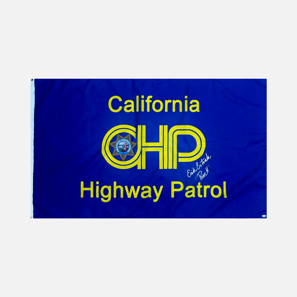 Erik Estrada Signed California Highway Patrol 3' x 5' Flag