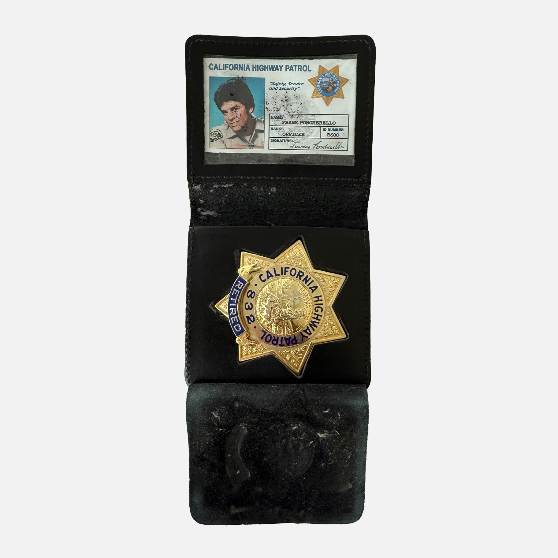 Erik Estrada Signed Original California Highway Patrol Badge & ID