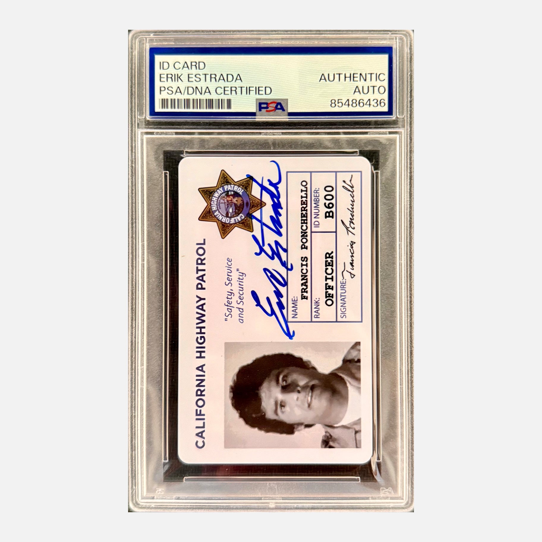Erik Estrada Signed “CHiPs” California Highway Patrol ID