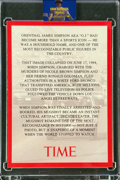 Erik Estrada Signed “America Needed Ponch Behind That Bronco” O.J. Simpson TIME Magazine Cover Trading Card