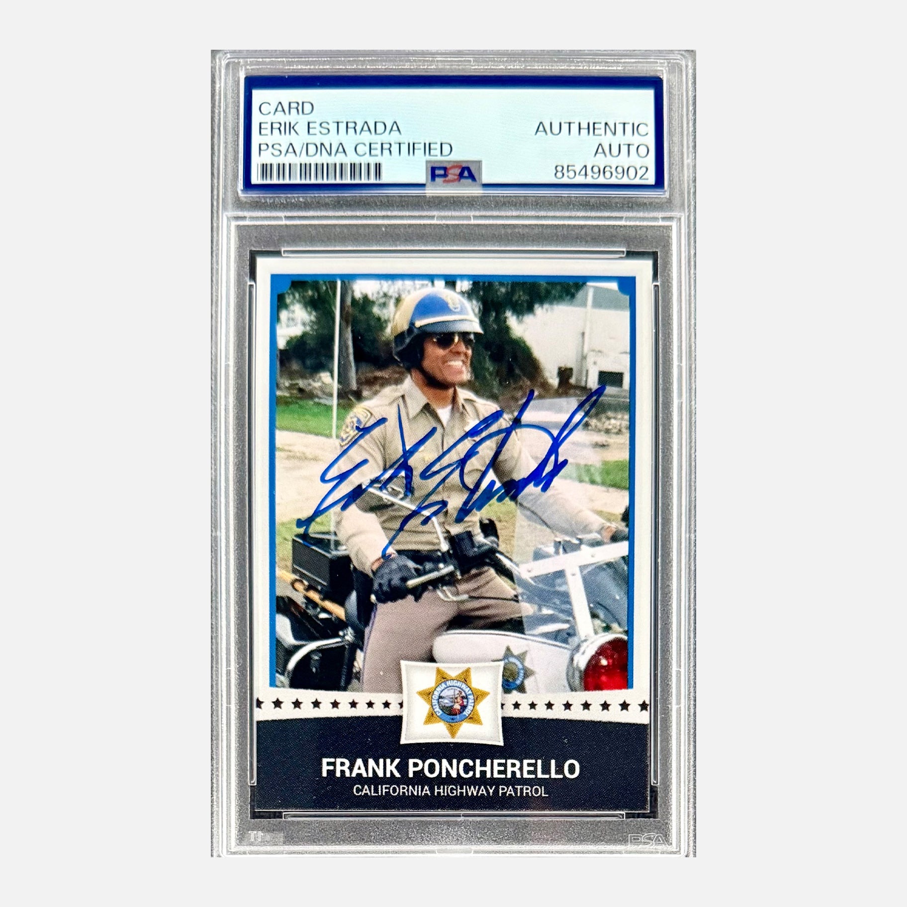 Erik Estrada Signed “CHiPs” California Highway Patrol Card