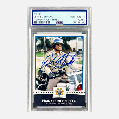 Erik Estrada Signed “CHiPs” California Highway Patrol Card